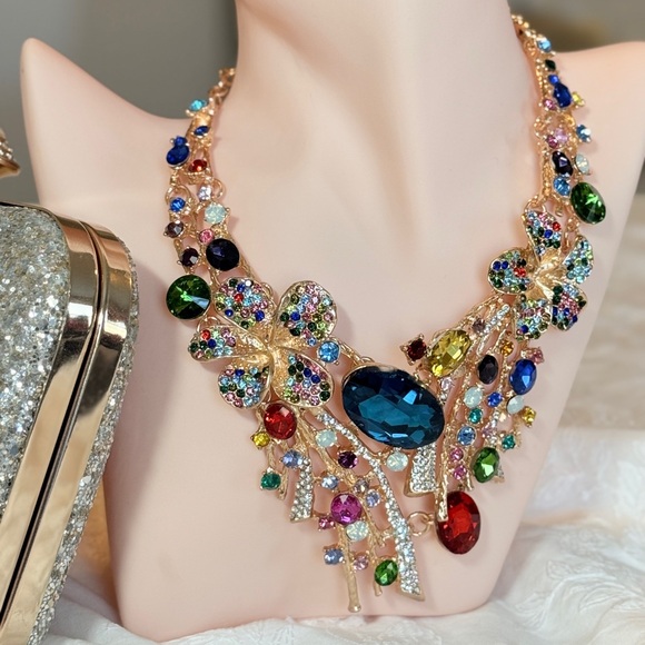 ⚜️ Elegant Multicolor Gemstone Necklace - Picture 3 of 9